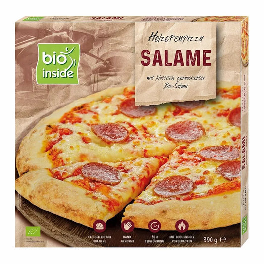 ***BIO INSIDE Pizza z salami i mozzarellą mrożona (390 g) - BIO
