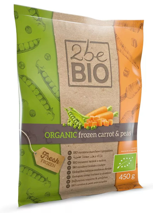 ***2beBIO Marchewka z groszkiem mrożona 450g - BIO