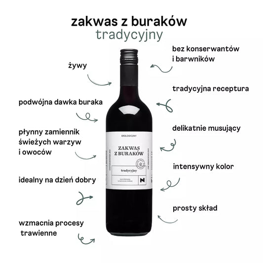*DELIKATNA Zakwas z buraków tradycyjny, ekologiczny (700ml) - BIO