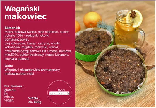 *ZDROWA MICHA Makowiec z polewą daktylową bezglutenowy (Boże Narodzenie) (600g) (f) WYSYŁKA OD 17 GRUDNIA